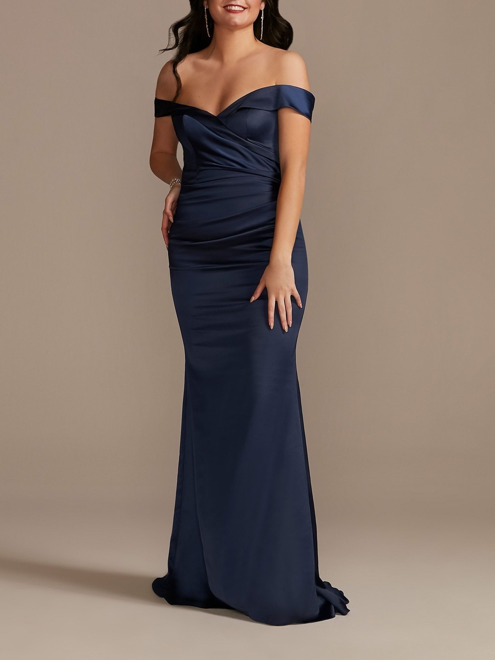 Galina Signature David’s Bridal Marine Satin Gown – Size 6